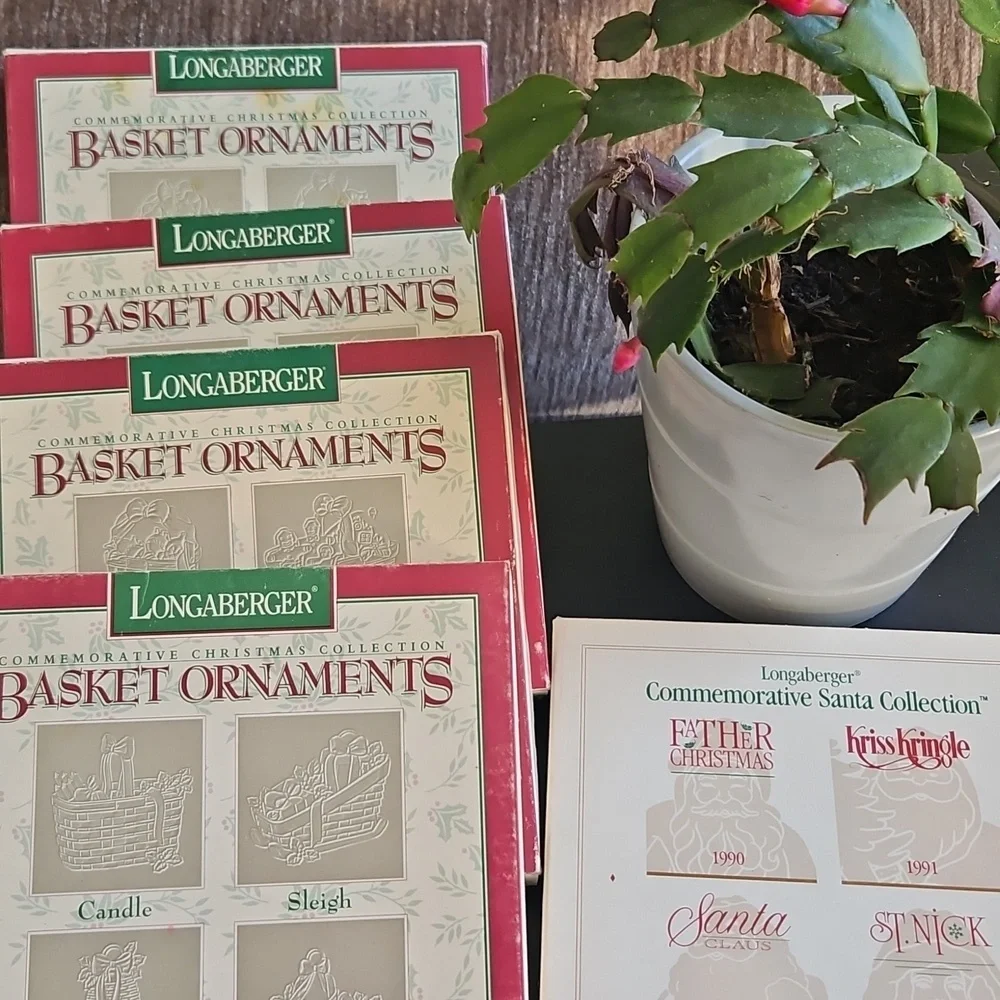 Longaberger 1997 Commemoarative Pewter Christmas Basket Ornament Collection IB